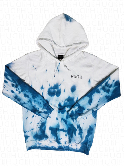 Tie Dye Hoodie Blue Fire - Hudivyn Premium Cotton Pullover Hoodie