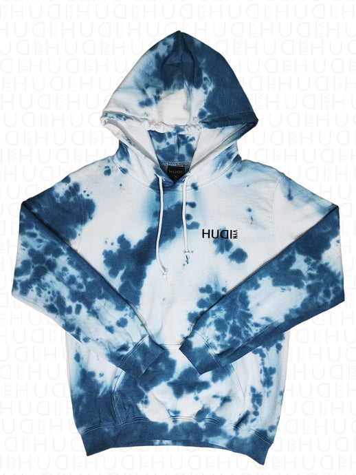 Tie Dye Hoodie Navy Black - Hudivyn Premium Cotton Pullover Hoodie