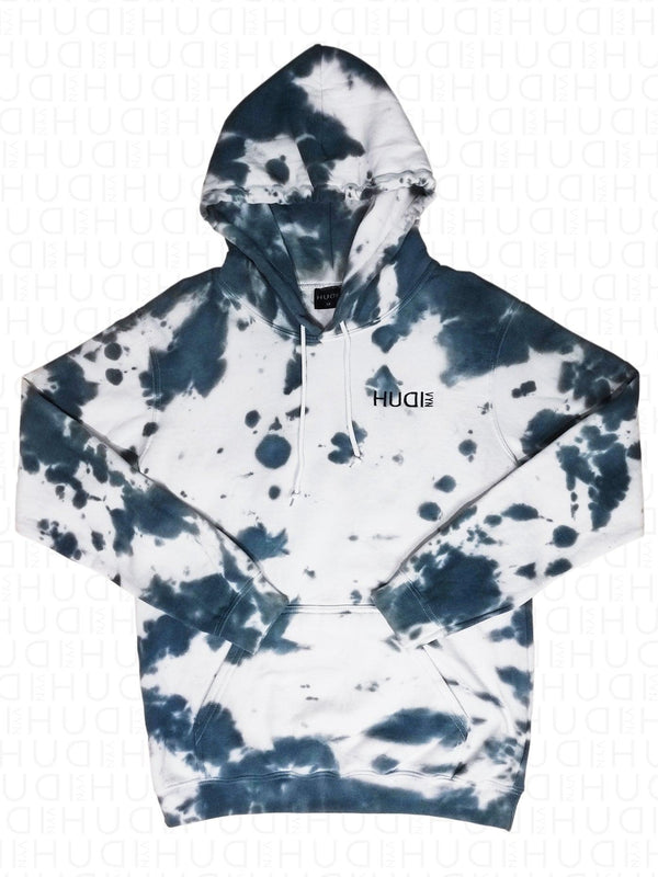 Tie Dye Hoodie Black Round - Hudivyn Premium Cotton Pullover Hoodie