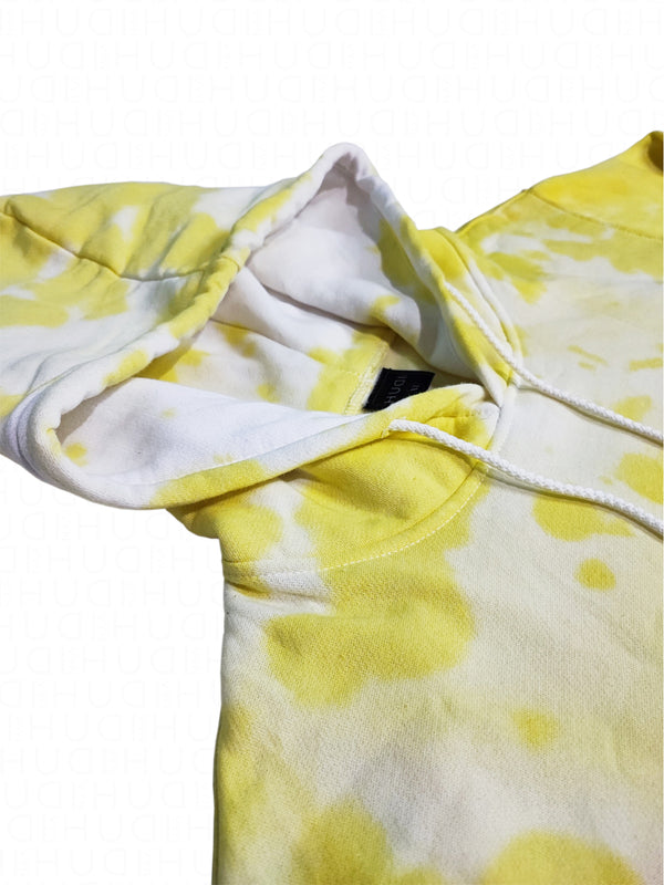 Tie Dye Hoodie Sunshine Yellow - Hudivyn Premium Cotton Pullover Hoodie