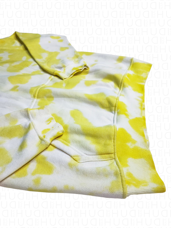 Tie Dye Hoodie Sunshine Yellow - Hudivyn Premium Cotton Pullover Hoodie