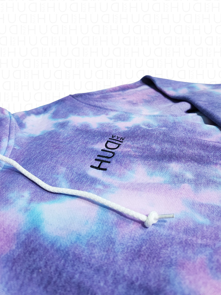 Tie Dye Hoodie Purple Petals - Hudivyn Premium Cotton Pullover Hoodie