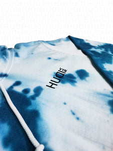 Tie Dye Hoodie Navy Black - Hudivyn Premium Cotton Pullover Hoodie