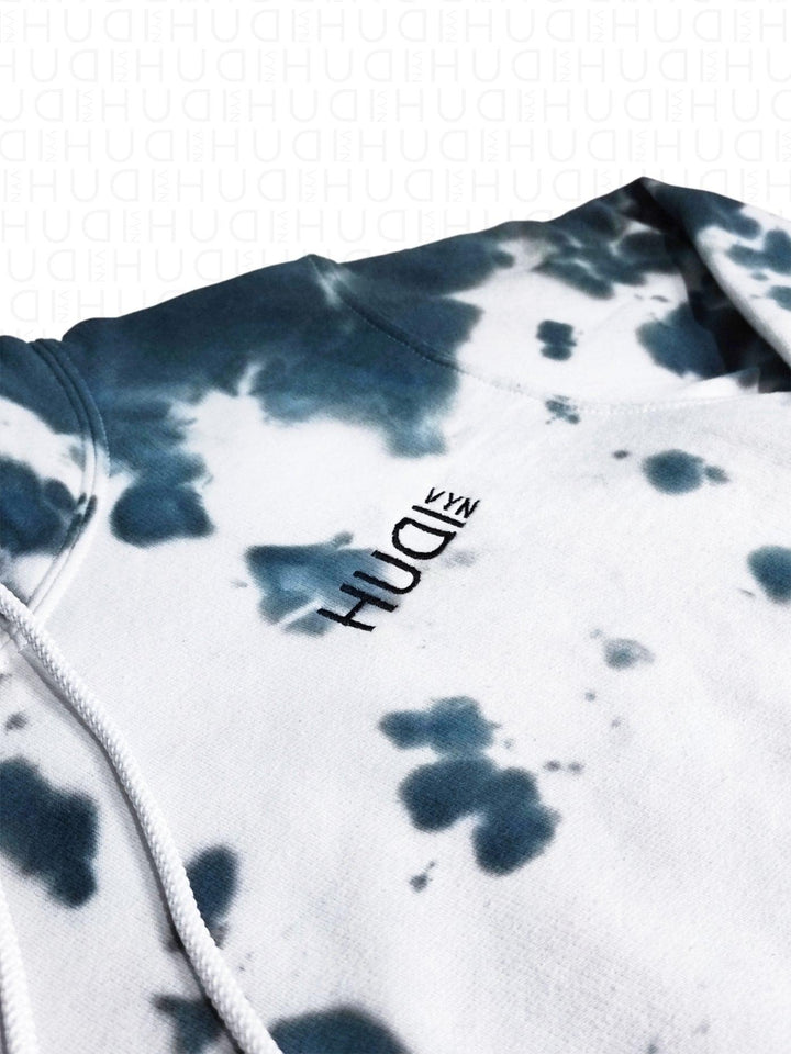 Tie Dye Hoodie Black Round - Hudivyn Premium Cotton Pullover Hoodie